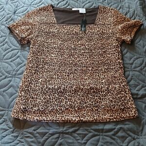 East 5th Brown Leopard Print Blouse
